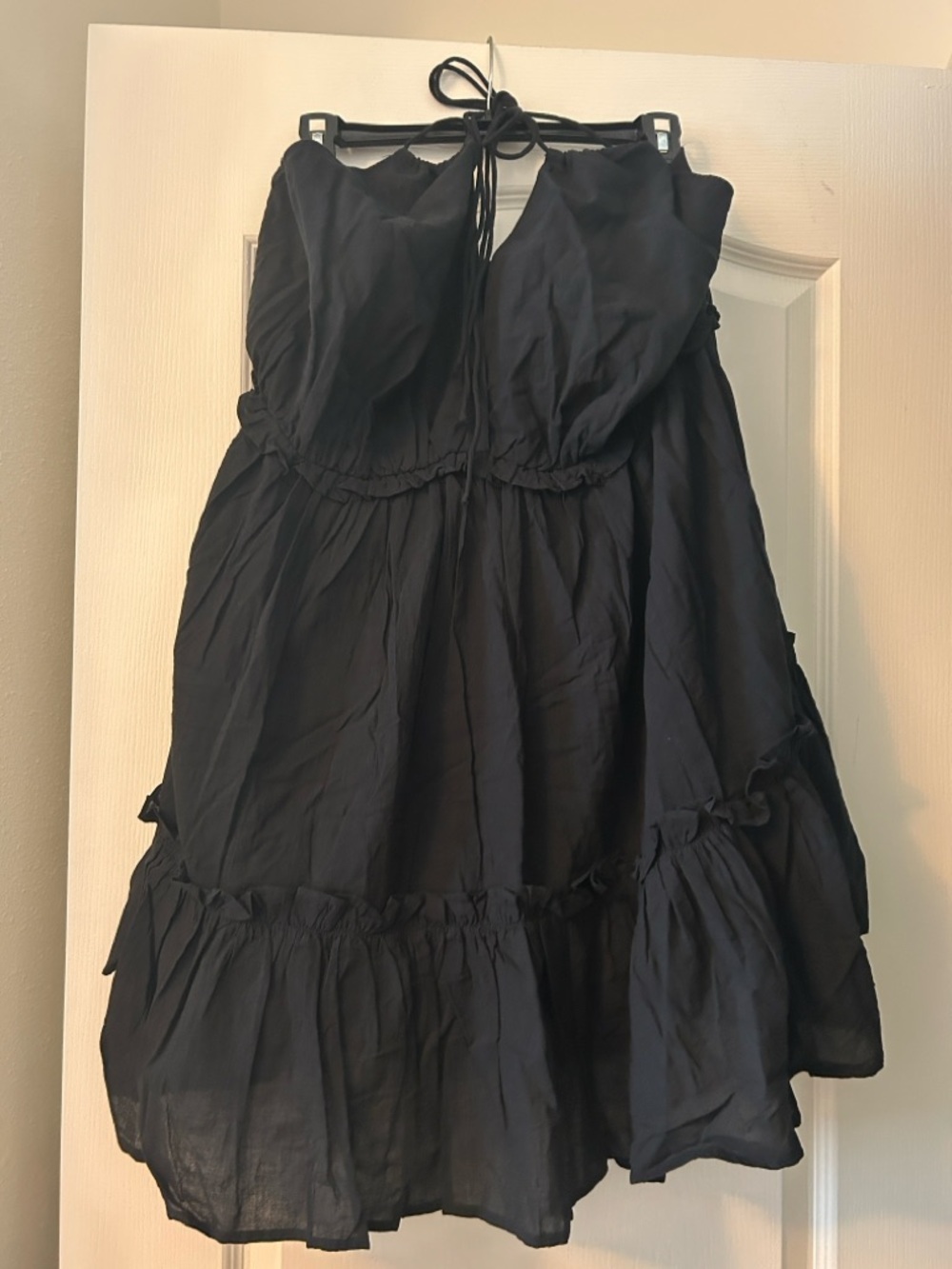 H&M Divided Black Tiered Halter Maxi Dress - NEW